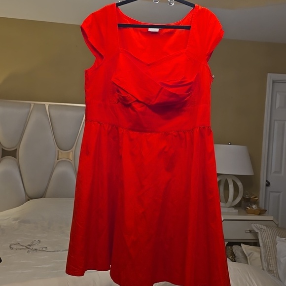 eshakti Dresses & Skirts - eShakti Cotton Vibrant Red Mini Dress